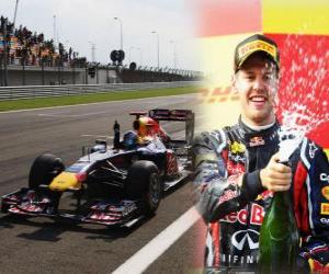 Rompicapo di Sebastian Vettel festeggia la sua vittoria nel Gran Premio di Turchia (2011)