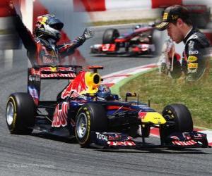 Rompicapo di Sebastian Vettel festeggia la sua vittoria nel Gran Premio di Spagna (2011)