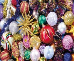 Rompicapo di Set di sfere natalizie con diverse decorazioni 
