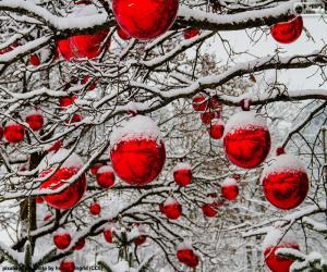 Rompicapo di Sfere rosse di Natale