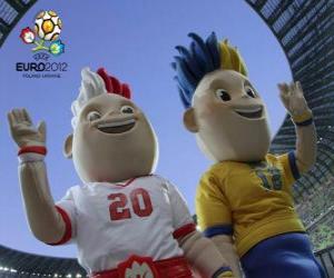 Rompicapo di SLAVEK e Slavko la mascotte di UEFA EURO 2012 Polonia - Ucraina