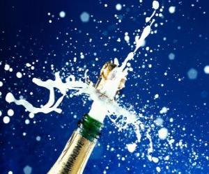 Rompicapo di Stappando una bottiglia di champagne per festeggiare il nuovo anno