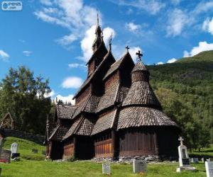 Rompicapo di Stavkirke di Borgund, Norvegia