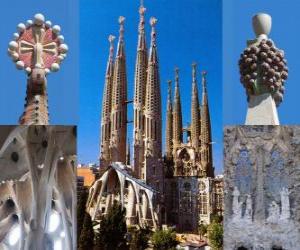 Rompicapo di Tempio espiatorio della Sacra Famiglia - Sagrada Família - Barcellona, Spagna.