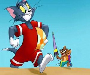 Rompicapo di Tom e Jerry in spiaggia