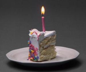 Rompicapo di Torta di compleanno con candela accesa