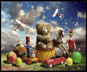 Rompicapo di Un orsacchiotto seduto su un tamburo, balli e altri preziosi doni di Natale