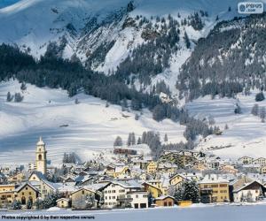 Rompicapo di Villaggio innevato