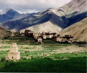 Rompicapo di Villaggio nel paesaggio, in Nepal