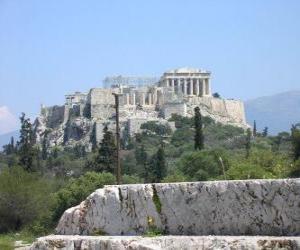 Rompicapo di Vista dei templi della città greca