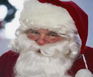 Rompicapo di Volto sorridente di Babbo Natale con la sua lunga barba e il cappello