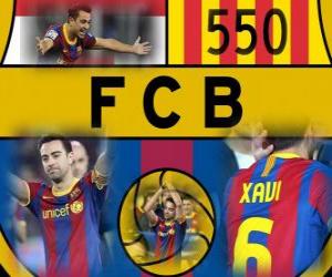 Rompicapo di Xavi Hernandez 550 giochi per il FC Barcelona