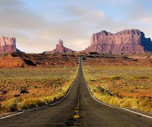 Rompicapo di zona desertica con la strada